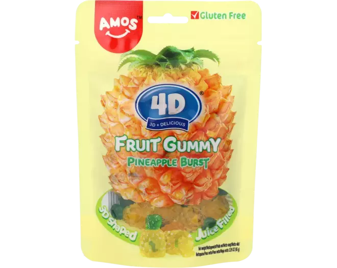Amos - 4D Fruit Gummy Pineapple 65g