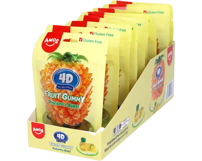 Amos - 4D Fruit Gummy Pineapple 65g