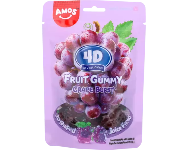 Amos - 4D Fruit Gummy Grape 65g