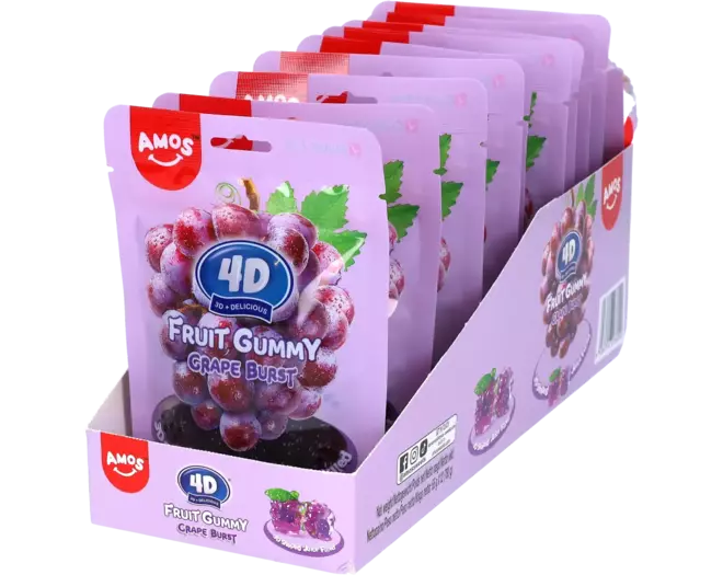 Amos - 4D Fruit Gummy Grape 65g