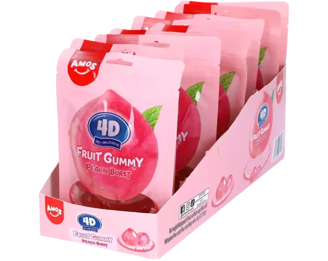 Amos - 4D Fruit Gummy Peach 65g