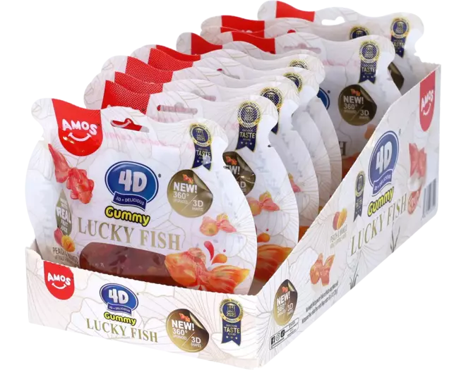 Amos - 4D Gummy Lucky Fish Peach Mango 60g