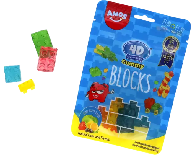 Amos - 4D Gummy Blocks Mixed Fruits 72g