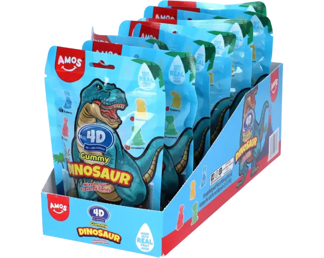 Amos - 4D Gummy Dinosaur Fruity 65g