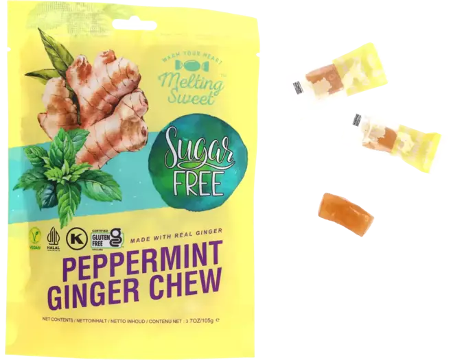 Melting Sweet - Ginger Chew Peppermint (Sugar Free) - 105g