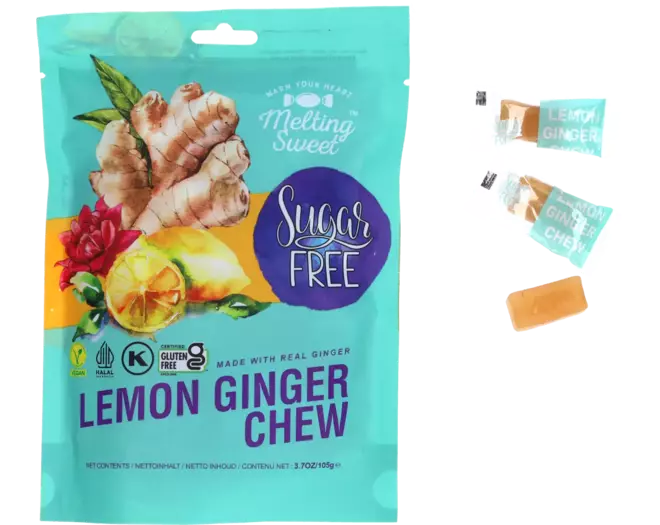 Melting Sweet - Ginger Chew Lemon (Sugar Free) - 105g