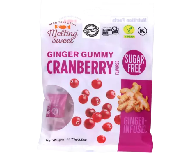Melting Sweet - Ginger Gummy Cranberry (Sugar Free) - 72g
