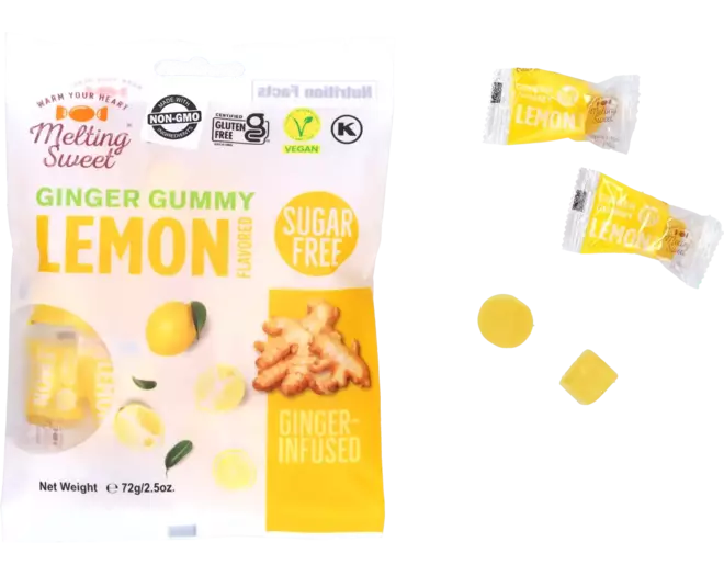 Melting Sweet - Ginger Gummy Lemon (Sugar Free) - 72g