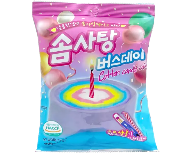 Yum'z Bites - Birthday Cotton Candy Cake with Candle 24x20g