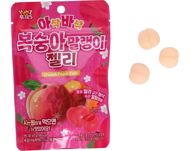 Yum'z Bites - Crunch Peach Jelly 10x40g