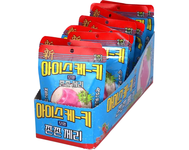 Yum'z Bites  - Ice Bar Shape Strawberry Crunch Jelly 10x40g