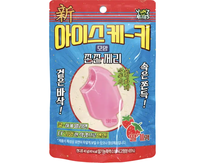 Yum'z Bites  - Ice Bar Shape Strawberry Crunch Jelly 10x40g