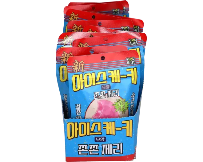 Yum'z Bites  - Ice Bar Shape Strawberry Crunch Jelly 10x40g