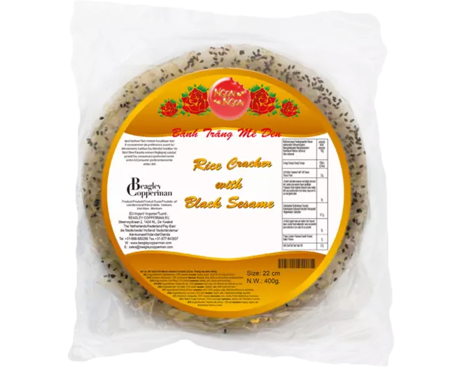 Ngon Ngon - Black Sesame Cracker 22cm 400g