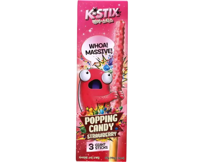 K-STIX - Popping Candy Strawberry Choco Sticks 3x19g