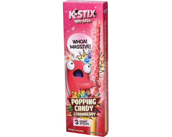 K-STIX - Popping Candy Strawberry Choco Sticks 3x19g