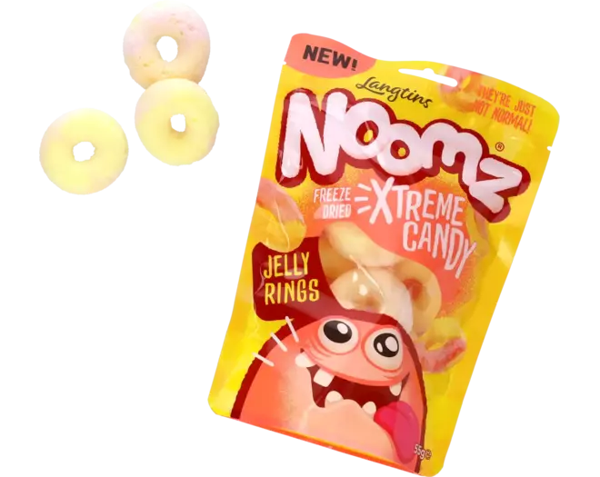 Noomz - Freeze Dried Sweets Jelly Rings Peach 55g