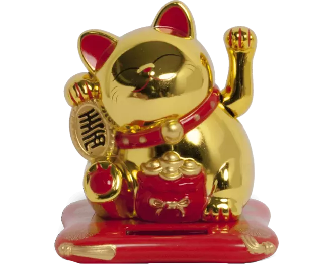 Lucky Cat - Gold Solar 10.5cm