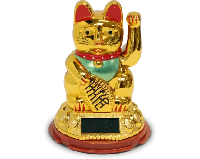 Lucky Cat - Gold Solar 12cm