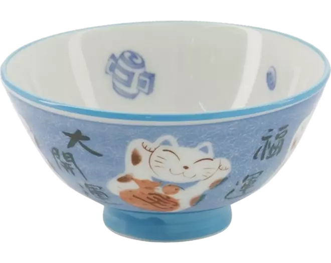 Tokyo Design Studio - Kawaii Bowl Lucky Cat Blue 300ml