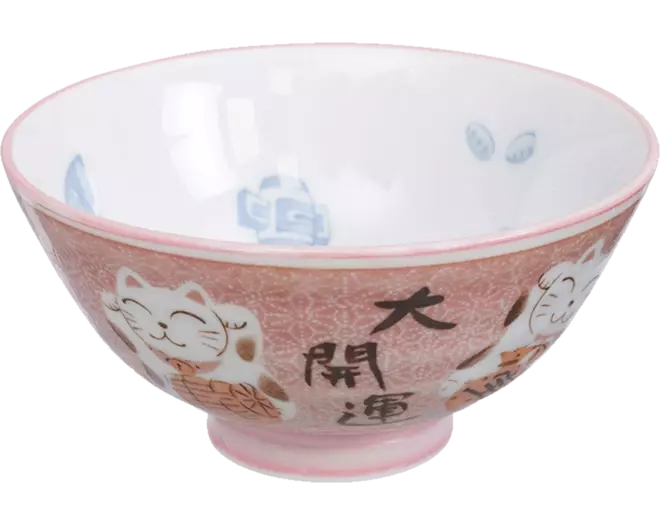 Tokyo Design Studio - Kawaii Bowl Lucky Cat Pink 300ml