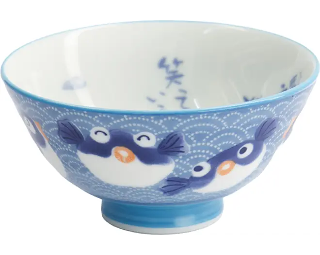 Tokyo Design Studio - Kawaii Rice Bowl Fugu Blue 11.3x5.8cm 300ml