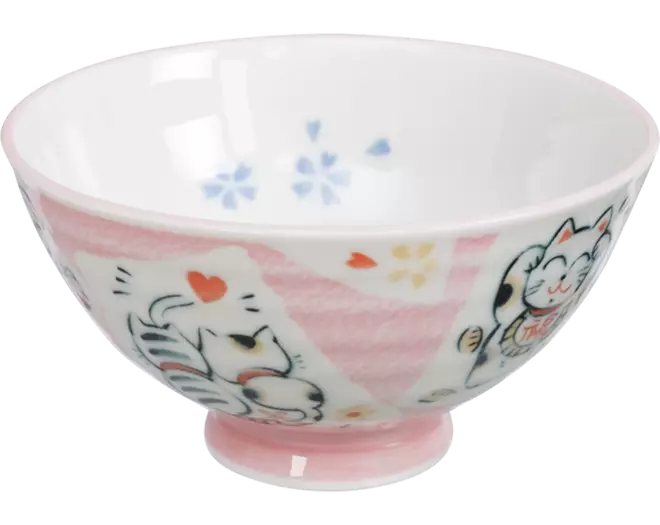 Tokyo Design Studio - Kawaii Bowl Lucky Cat Pink 300ml
