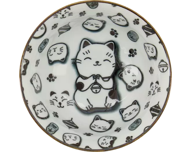 Tokyo Design Studio - Kawaii Bowl Lucky Cat Black 300ml
