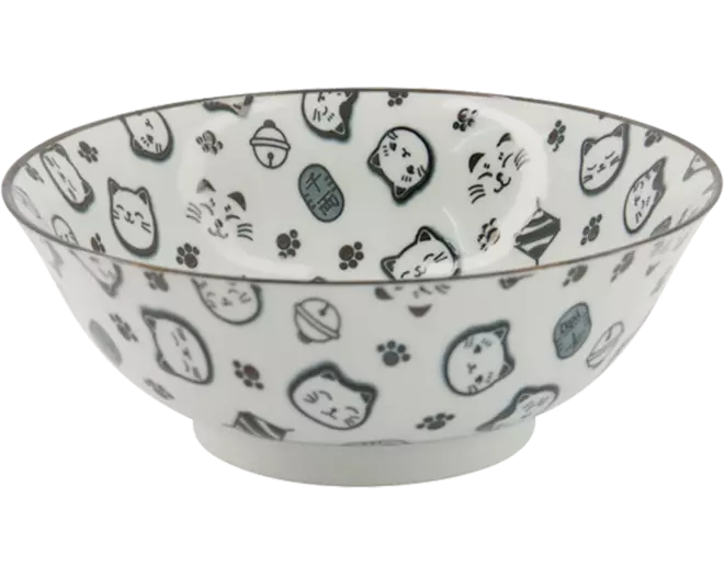 Tokyo Design Studio - Kawaii Bowl Ramen Lucky Cat Black 1L