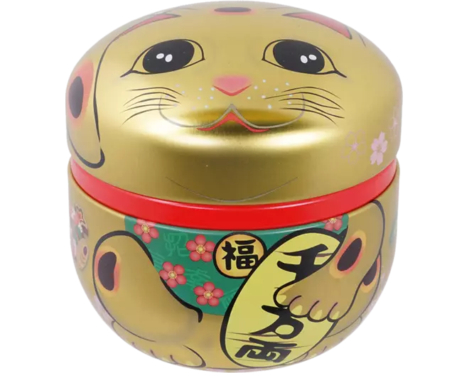 Tokyo Design Studio - Tea Container SS Lucky Cat Gold 100g