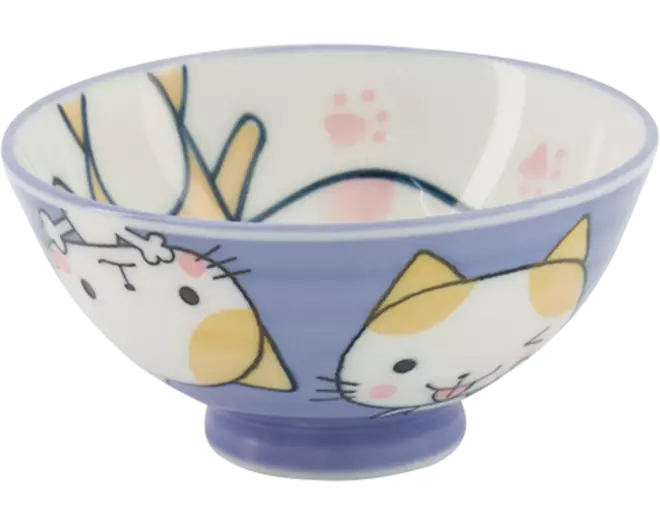 Tokyo Design Studio - Kawaii Bowl Rice Cat Blue 200ml