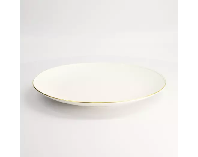 Tokyo Design Studio - Nippon White Gold Rim Coupe Plate 30.5x3.4cm Lines 2pcs