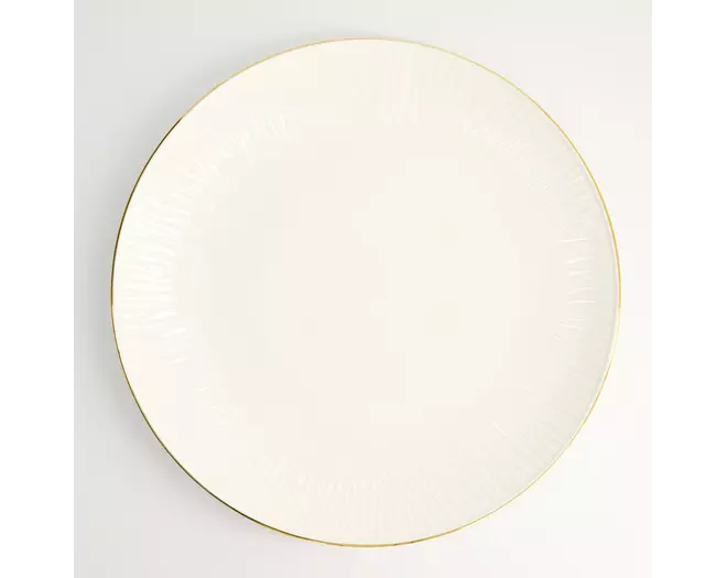 Tokyo Design Studio - Nippon White Gold Rim Coupe Plate 30.5x3.4cm Lines 2pcs