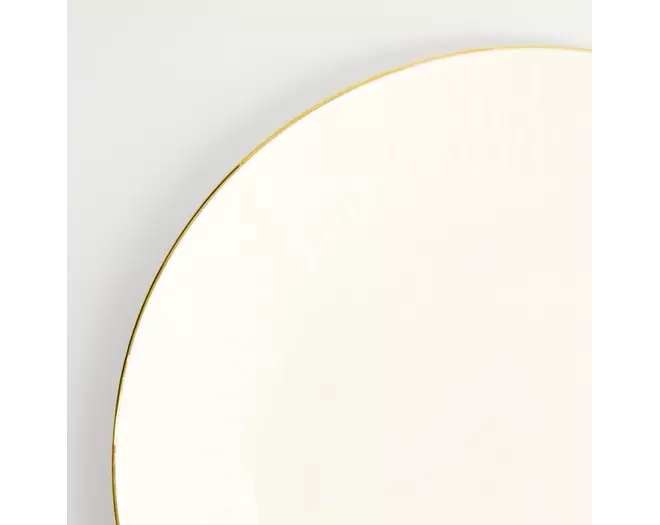 Tokyo Design Studio - Nippon White Gold Rim Coupe Plate 30.5x3.4cm Lines 2pcs