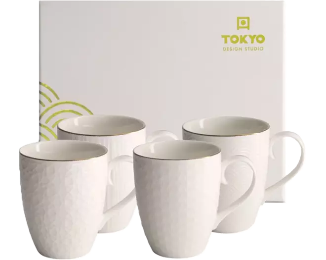 Tokyo Design Studio - Mug Giftset Nippon White Gold Rim 8.5x10.2cm