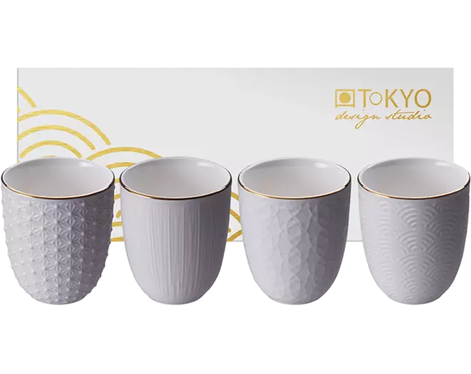 Tokyo Design Studio - Teacup Giftset Nippon White Gold Rim 170ml