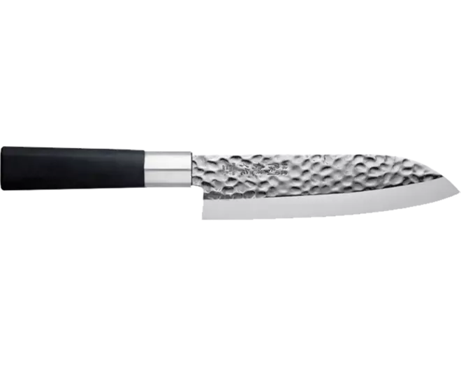 Tokyo Design Studio - Knife SS Santoku Hammered Style Black 16.5cm