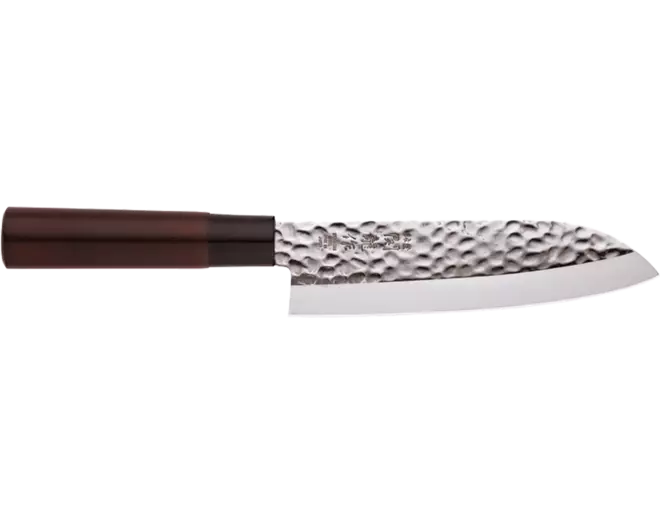 Tokyo Design Studio - Knife SS Santoku Hammered Style Brown 16.5cm