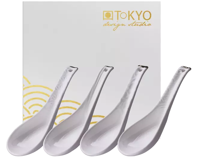 Tokyo Design Studio - Spoon Giftset Nippon White Gold Rim 4pcs