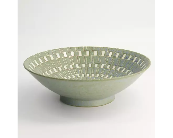 Tokyo Design Studio - Mixed Bowls Ramen 25.4x7.8cm. Green Maze 1600ml 3pcs