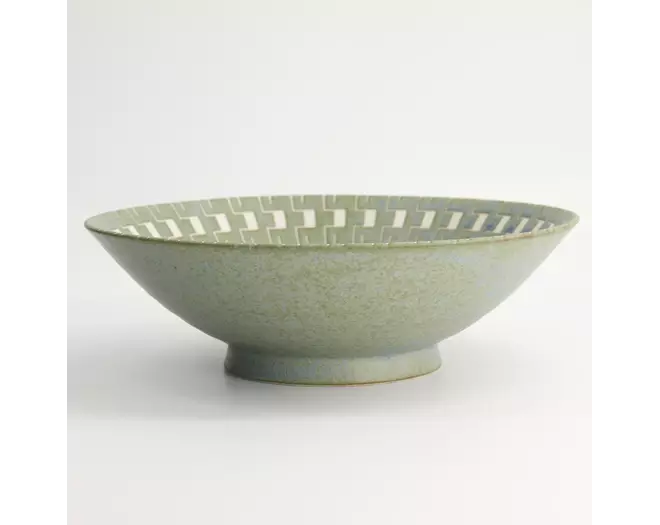 Tokyo Design Studio - Mixed Bowls Ramen 25.4x7.8cm. Green Maze 1600ml 3pcs