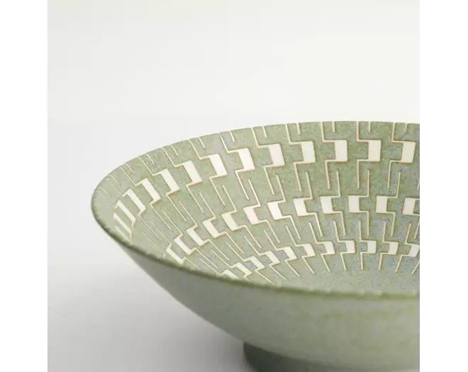 Tokyo Design Studio - Mixed Bowls Ramen 25.4x7.8cm. Green Maze 1600ml 3pcs