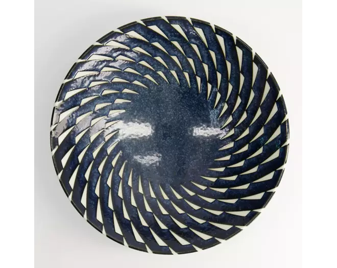 Tokyo Design Studio - Mixed Bowls Ramen 25.4x7.8cm. Blue Hanten 1600ml 3pcs