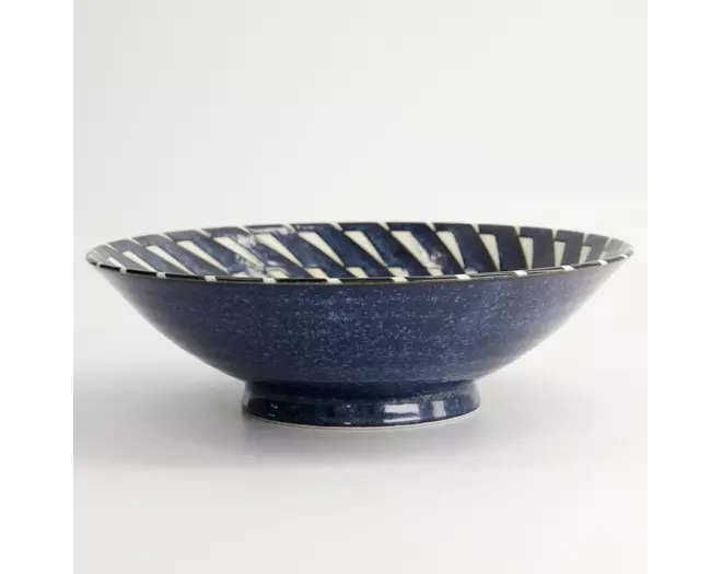 Tokyo Design Studio - Mixed Bowls Ramen 25.4x7.8cm. Blue Hanten 1600ml 3pcs