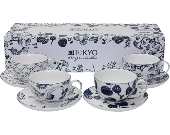 Tokyo Design Studio - Cup with Saucer Giftset Flora Japonica 380ml