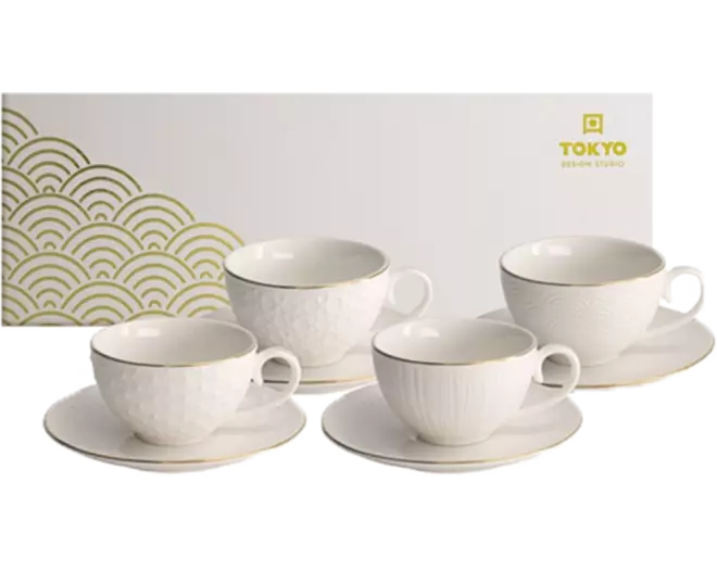 Tokyo Design Studio - Cup and Saucer Giftset Nippon White Gold 100ml