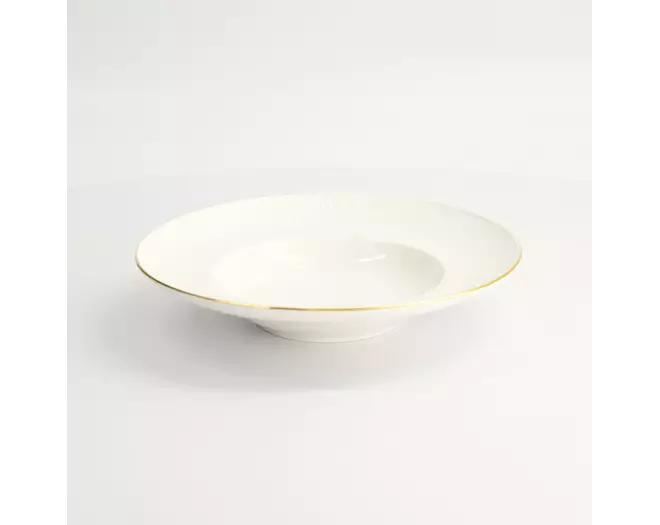 Tokyo Design Studio - Nippon White Gold Rim Deep Plate 21cm Lines 160ml 3pcs