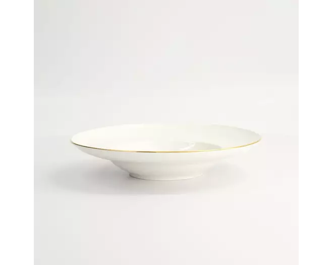 Tokyo Design Studio - Nippon White Gold Rim Deep Plate 21cm Lines 160ml 3pcs