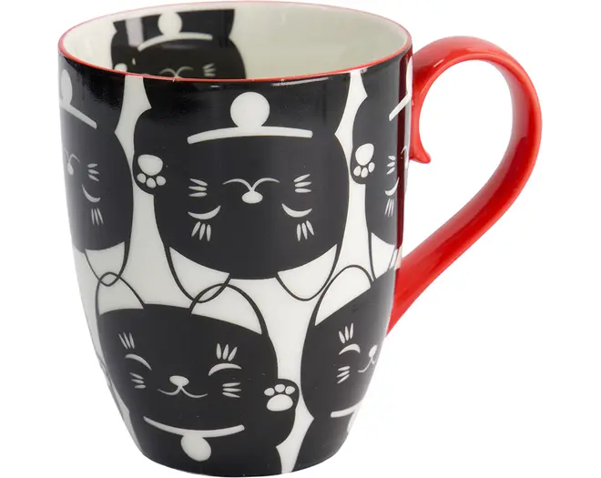 Tokyo Design Studio - Kawaii Mug Giftbox Lucky Cat Black 380ml