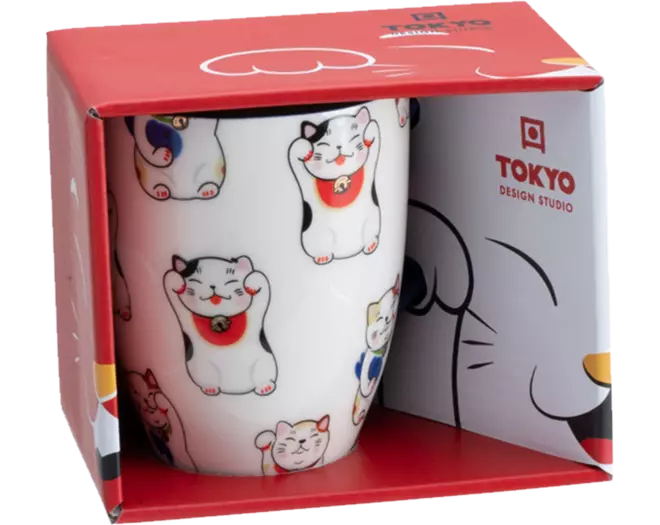 Tokyo Design Studio - Kawaii Mug Giftbox Lucky Cat White 380ml